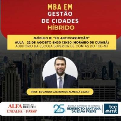 TCE-MT realiza 11º módulo do MBA em Gestão de Cidades nesta sexta-feira - Notícias - Mato Grosso digital